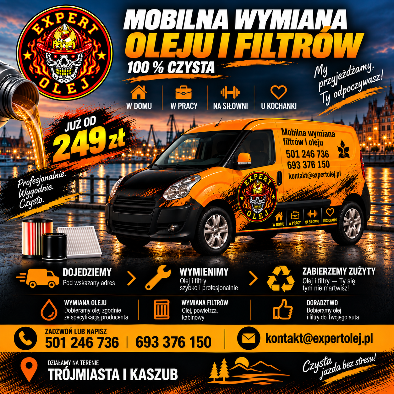 EXPERT OLEJ – mobilna wymiana oleju i filtrów, Trójmiasto i Kaszuby